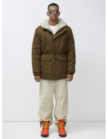 Мужская зимняя парка с меховым капюшоном для активного отдыха.