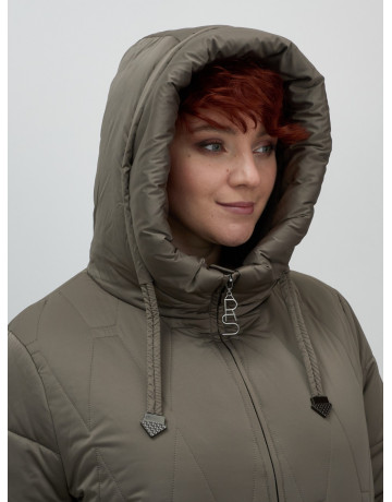 Длинный зимний пуховик для женщин с капюшоном.