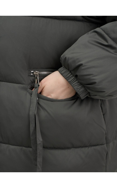 Пуховик с мехом песца, элегантный и стильный, для зимы 2025.