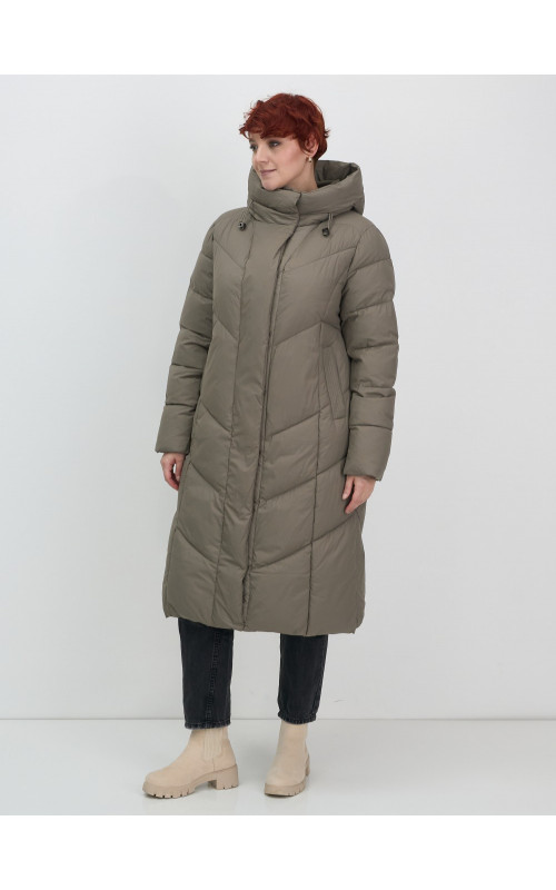 Длинный зимний пуховик для женщин