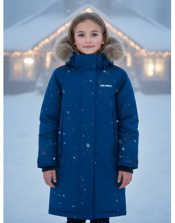 Тёплая парка для девочки с регулируемой посадкой.