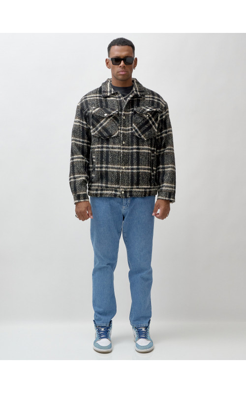 Мужская шерстяная рубашка прямого кроя для любого случая.