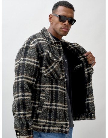 Мужская шерстяная рубашка прямого кроя для любого случая.