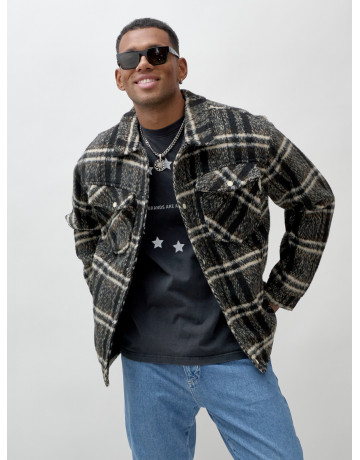 Мужская шерстяная рубашка прямого кроя для любого случая.