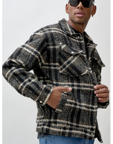 Мужская шерстяная рубашка прямого кроя для любого случая.