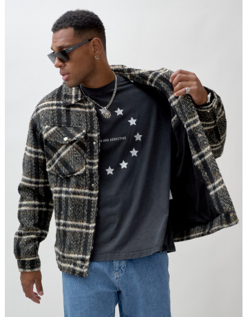 Мужская шерстяная рубашка прямого кроя для любого случая.