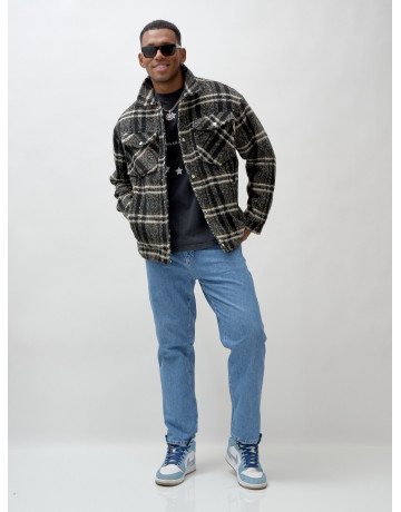 Мужская шерстяная рубашка прямого кроя для любого случая.