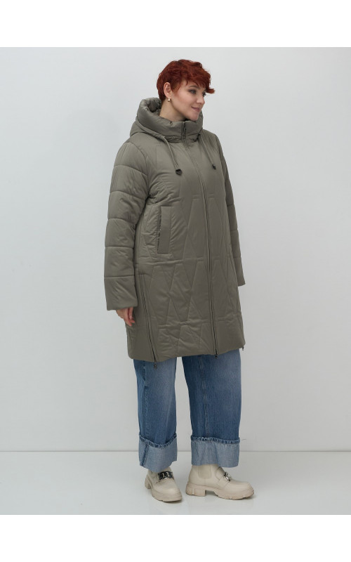 Длинный зимний пуховик для женщин больших размеров