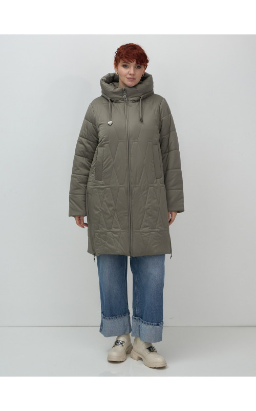 Длинный зимний пуховик для женщин больших размеров
