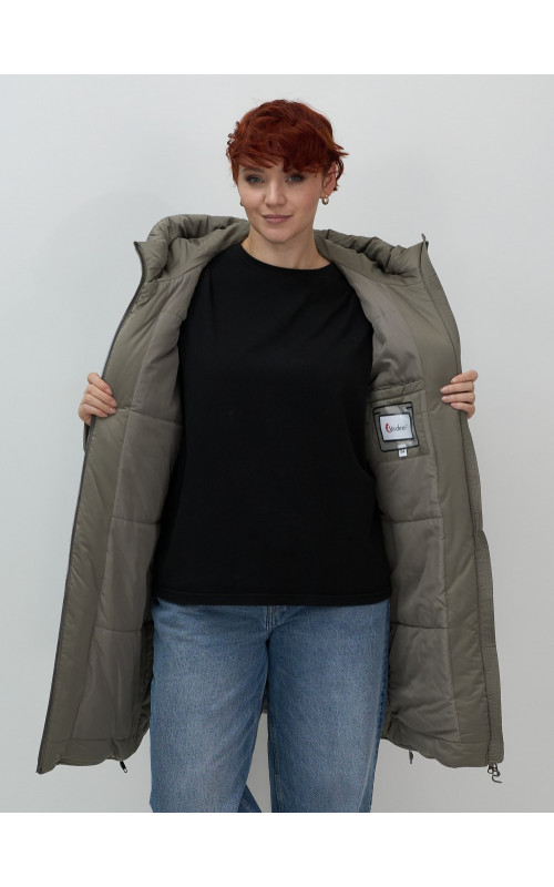 Длинный зимний пуховик для женщин больших размеров