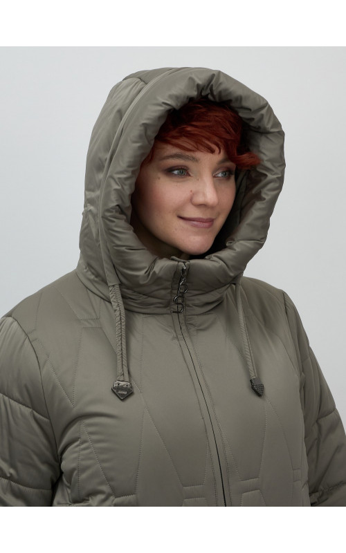 Длинный зимний пуховик для женщин больших размеров