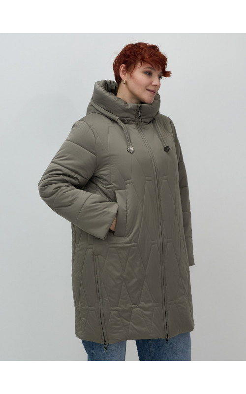 Длинный зимний пуховик для женщин больших размеров