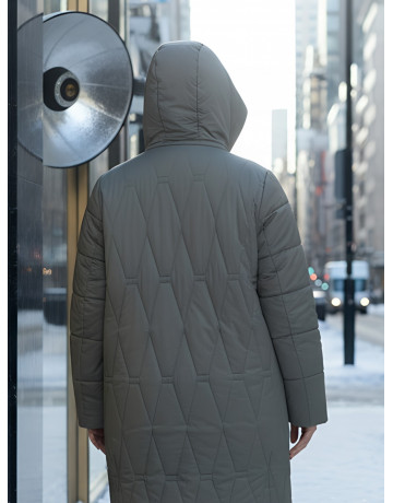 Длинный зимний пуховик для женщин больших размеров