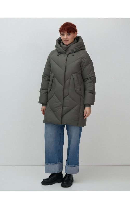 Женское зимнее двубортное пальто премиум-класса.