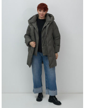 Женское зимнее двубортное пальто премиум-класса.