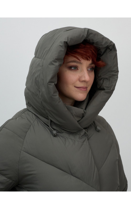 Женское зимнее двубортное пальто премиум-класса.