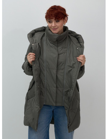 Женское зимнее двубортное пальто премиум-класса.