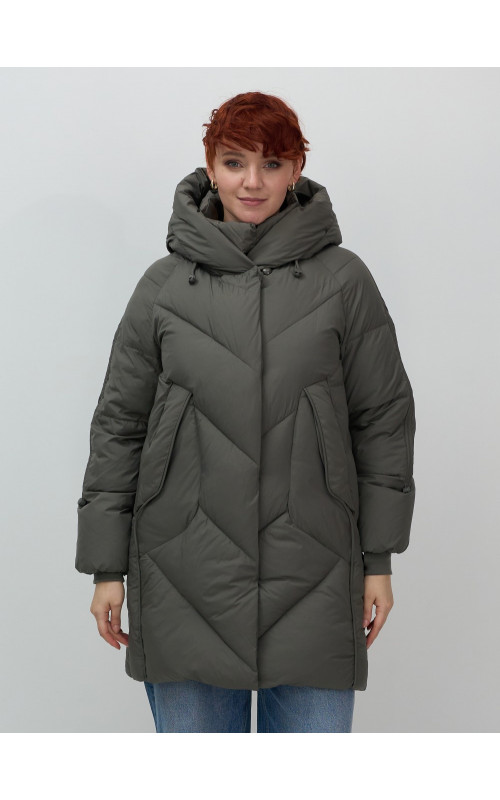 Женское зимнее двубортное пальто премиум-класса.