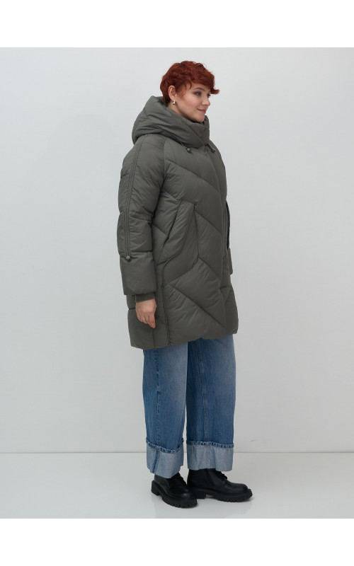 Женское зимнее двубортное пальто премиум-класса.