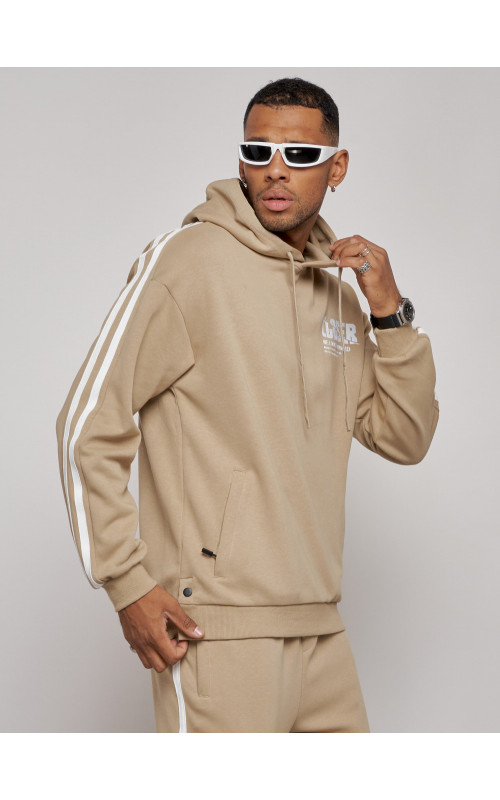 Мужской трикотажный спортивный костюм из хлопка для активного отдыха.