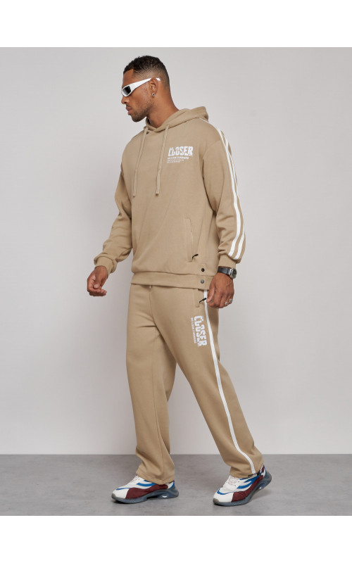 Мужской трикотажный спортивный костюм из хлопка для активного отдыха.