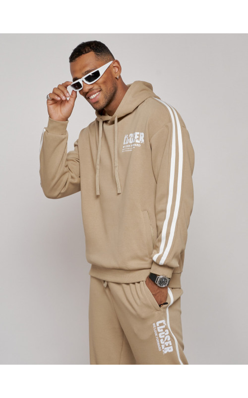 Мужской трикотажный спортивный костюм из хлопка для активного отдыха.