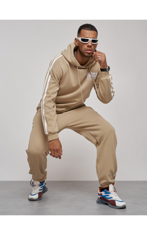 Мужской трикотажный спортивный костюм из хлопка для активного отдыха.