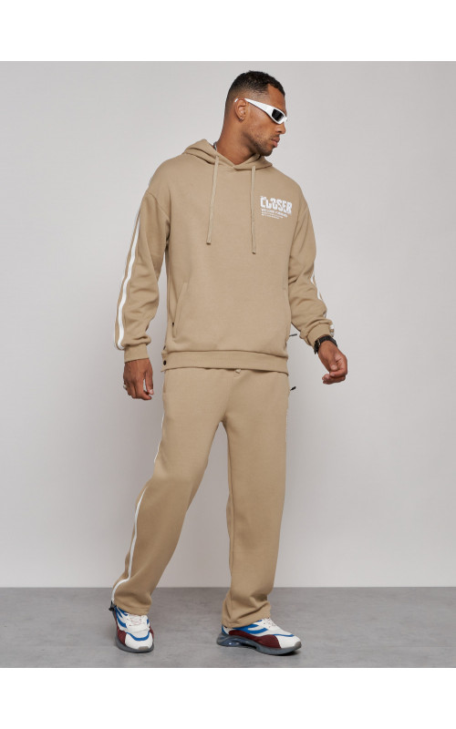 Мужской трикотажный спортивный костюм из хлопка для активного отдыха.