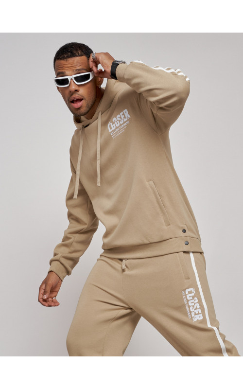 Мужской трикотажный спортивный костюм из хлопка для активного отдыха.