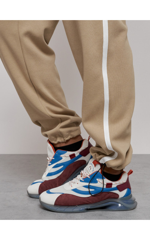 Мужской трикотажный спортивный костюм из хлопка для активного отдыха.