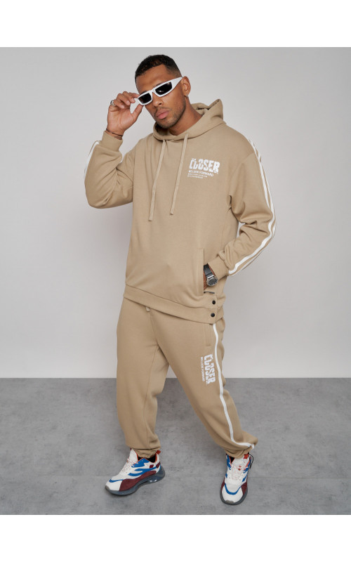 Мужской трикотажный спортивный костюм из хлопка для активного отдыха.