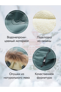 Детская зимняя куртка-парка для мальчика с капюшоном и мехом, хаки