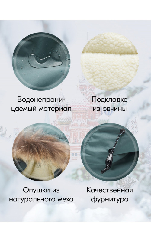 Детская зимняя куртка-парка для мальчика с капюшоном и мехом, хаки