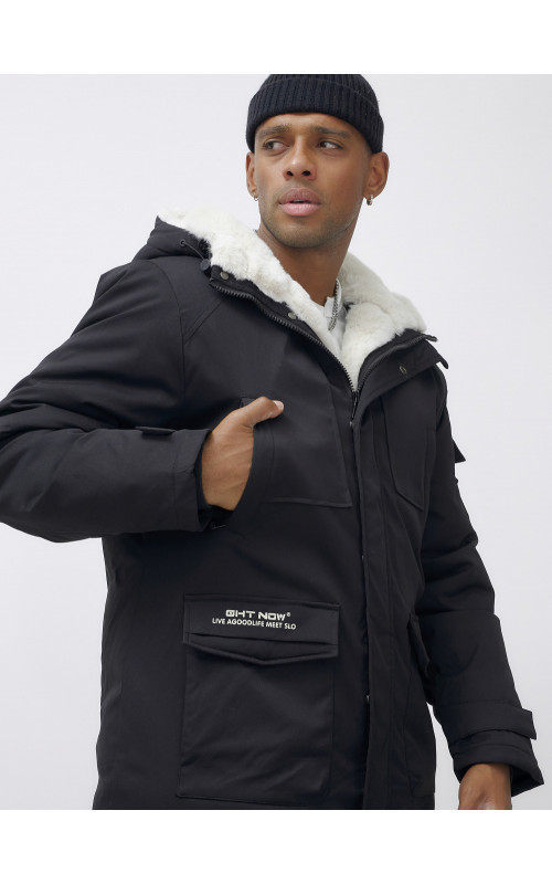 Мужская зимняя парка с капюшоном: защита от холода и ветра