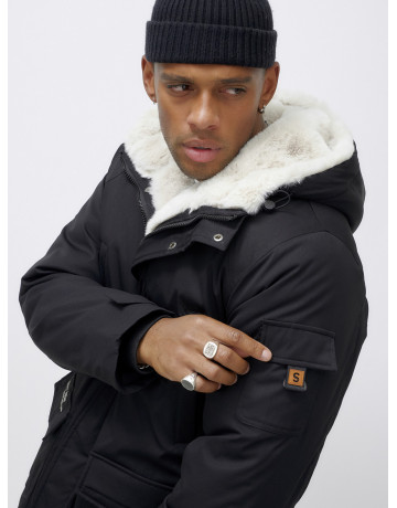 Мужская зимняя парка с капюшоном: защита от холода и ветра