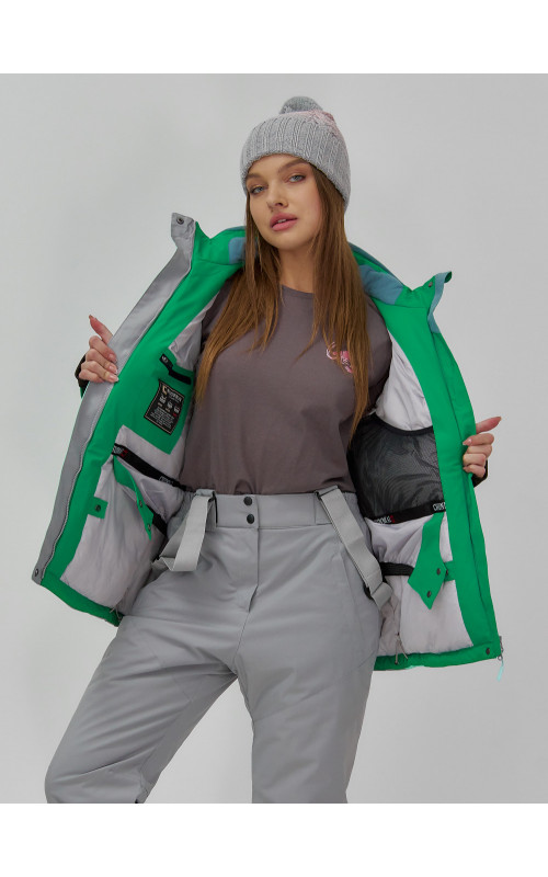 Женская горнолыжная куртка с ярким принтом