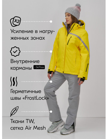 Женский горнолыжный костюм, жёлтый.