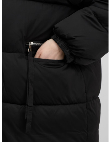 Пуховик с мехом песца, зимний, элегантный, для женщин