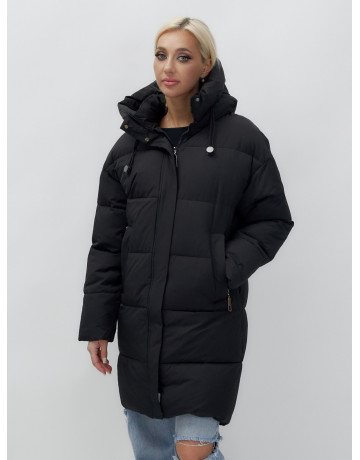 Женская зимняя куртка свободного кроя с простеганным утеплителем.
