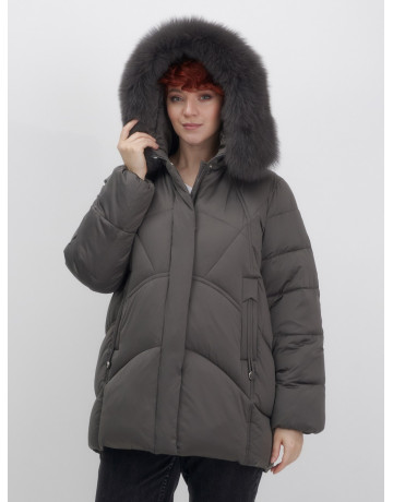 Пуховик для женщин с мехом песца