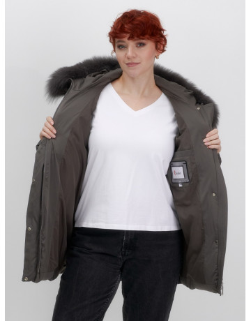 Пуховик для женщин с мехом песца