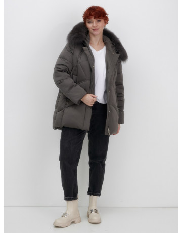 Пуховик для женщин с мехом песца