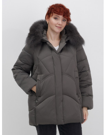 Пуховик для женщин с мехом песца