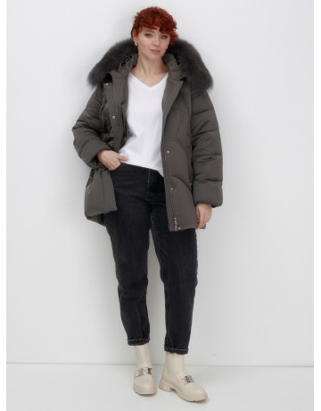 Пуховик для женщин с мехом песца