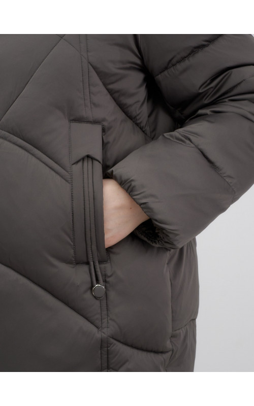 Пуховик для женщин с мехом песца