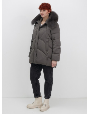 Пуховик для женщин с мехом песца