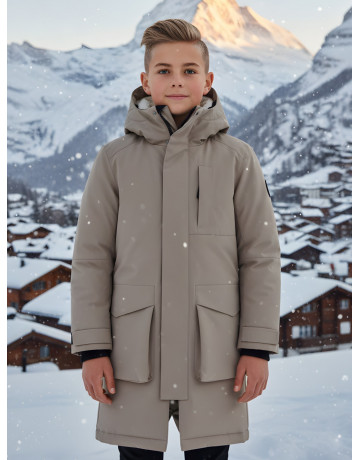 Зимняя парка для мальчика-подростка, свободный крой.