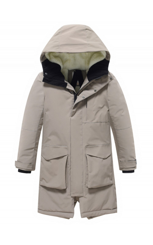 Зимняя парка для мальчика-подростка, свободный крой.