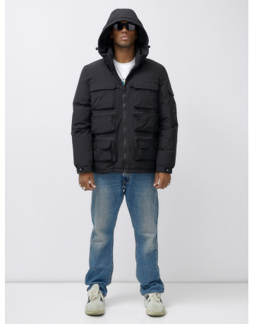 Мужская зимняя куртка больших размеров с регулируемым капюшоном.