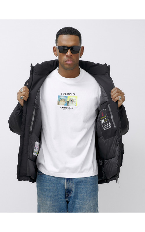 Мужская зимняя куртка больших размеров с регулируемым капюшоном.